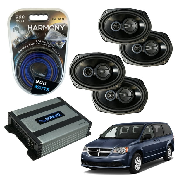 Compatible with Dodge Caravan 2008-2019 Factory Speaker Replacement Package Harmony Audio Bundle R69 & CXA360.4 